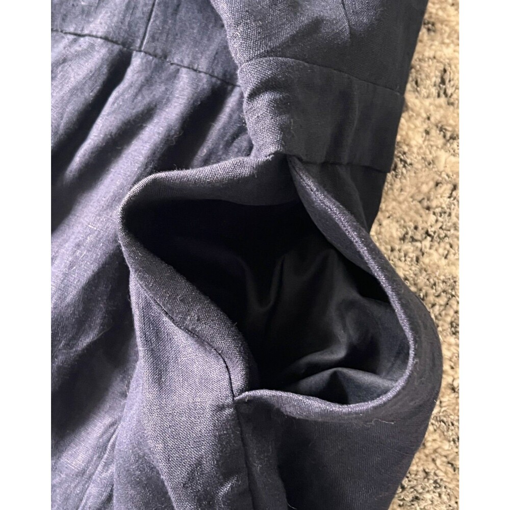 NWT Boden 100% Linen Wide Leg Jumpsuit Women's 2R Halter Neck Navy Blue Resort - Picture 8 of 13